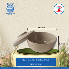 HỦ 15 Màu Nâu Ø: 14.5cm 700ml Cao: 9.5cm Fataco Nhựa MN H15