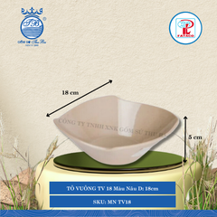 Tô Vuông TV 16, TV 17, TV 18 Bộ Màu Nâu (Nhiều Size) Fataco Nhựa