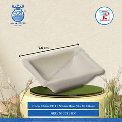 Chén Chấm CC 41 Nhám Màu Nâu Dài: 7.6cm Rộng: 6.8cm Cao: 2.6cm Fataco Nhựa N CC41 MN