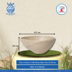 Chén Chấm CC 58 Nhám Màu Nâu Dài: 9.7cm Rộng: 8.5cm Cao: 4.2cm Fataco Nhựa N CC58 MN