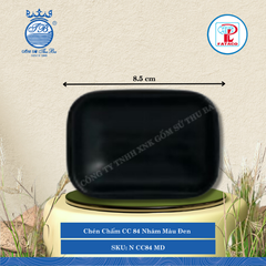Chén Chấm CC 84 Nhám Màu Đen Dài: 8.5cm Rộng: 6cm Cao: 1.7cm Fataco Nhựa N CC84 MD