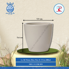 Ly 32 Nhám Màu Nâu Ø: 7.7cm 200ml Cao: 7.4cm Fataco Nhựa N LY32 MN