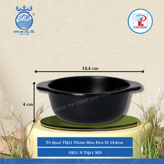 Tô Quai TQ11 Nhám Màu Đen Dài: 13.4cm Rộng: 11.3cm Cao: 4cm Fataco Nhựa N TQ11 MD