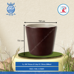 Ly 38 Nhám 2 Lớp Ø: 7.9cm 200ml Cao: 7.1cm Fataco Nhựa N2L LY38N