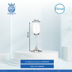 Ly Madison Liqueur 85ml Ø: 5.1cm Ø:Đáy: 6.5cm Ø:M 4cm 85ml Cao: 16.4cm Ocean Thủy Tinh OC 1015L03