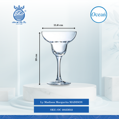 Ly Madison Margarita 345ml Ø: 11.6cm Ø:Đáy: 8.5cm Ø:M 11.6cm 345ml Cao: 19cm 24 Cái/Thùng 6 Cái/Hộp Ocean Thủy Tinh OC 1015M12