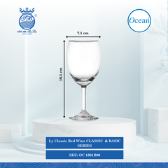 Ly Classic Red Wine 230ml Ø: 7.1cm Ø:Đáy: 6.3cm Ø:M 6.2cm 230ml Cao: 16.1cm 48 Cái/Thùng 6 Cái/Hộp Ocean Thủy Tinh OC 1501R08