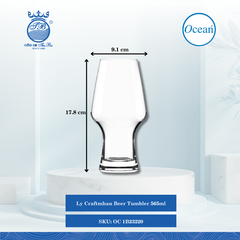 Ly Craft Beer Tumbler 565ml Ø: 9.1cm Ø:Đáy: 6.4cm Ø:M 6.1cm 565ml Cao: 17.8cm 48 Cái/Thùng 6 Cái/Hộp Ocean Thủy Tinh OC 1B23220