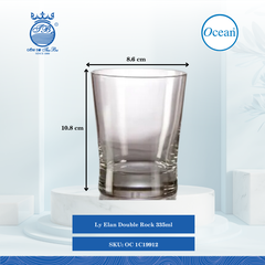 Ly Elan Double Rock Ø: 8.4cm ØĐáy: 8.4cm ØMiệng: 8cm 335ml Cao: 8.5cm Ocean Thủy Tinh OC 1C19912