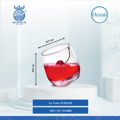 Ly Cuba Rock Ø: 8cm ØĐáy: 6cm ØMiệng: 6.7cm 270ml Cao: 8.8cm Ocean Thủy Tinh OC 1J14209