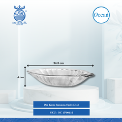 Dĩa Banana Split Dish Ø: 24.2cm Ø:Đáy: 9.9cm Ø:M 24.2cm Cao: 4cm 24 Cái/Thùng 6 Cái/Hộp Ocean Thủy Tinh OC 1P00116