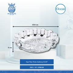 Gạt Tàn Large Ashtray 6 1/4" Ø: 15.8cm Ø:Đáy: 5.7cm Ø:M 15.8cm Cao: 5cm 24 Cái/Thùng 1 Cái/Hộp Ocean Thủy Tinh OC 1P00130