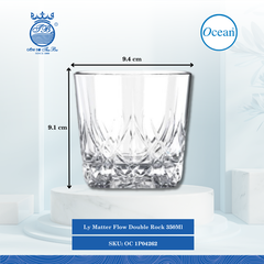 Ly Matter Flow Double Rock 350ml Ø: 9.4cm Ø:Đáy: 6.9cm Ø:M 9.4cm 350ml Cao: 9.1cm 36 Cái/Thùng 6 Cái/Hộp Ocean Thủy Tinh OC 1P04262