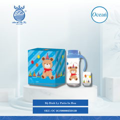 Bộ Bình Ly Patio In Hoa Ocean Thủy Tinh