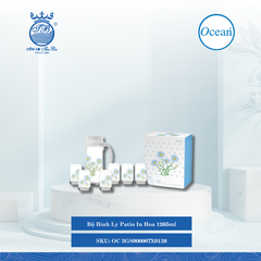 Bộ Bình Ly Patio In Hoa Ocean Thủy Tinh