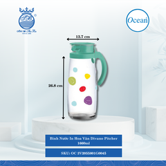 Bình Nước In Hoa Văn Divano Pitcher 1,660ml Ocean Thủy Tinh