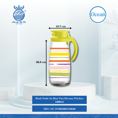 Bình Nước In Hoa Văn Divano Pitcher 1,660ml Ocean Thủy Tinh