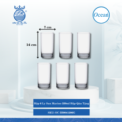 Hộp 6 Ly San Marino Hộp Qùa Tặng Ocean Thủy Tinh