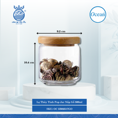 Lọ Thủy Tinh Pop Jar Nắp Gỗ Ocean Thủy Tinh
