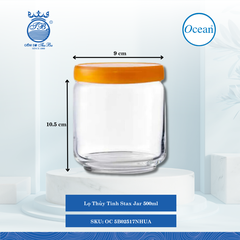 Lọ Thủy Tinh Stax Jar Nắp Nhựa (Màu) Ocean Thủy Tinh