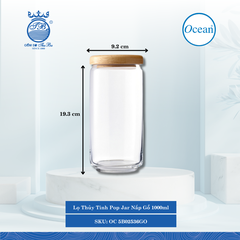 Lọ Thủy Tinh Pop Jar Nắp Gỗ Ocean Thủy Tinh