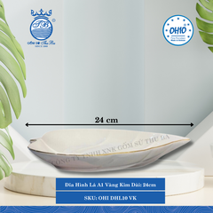 Đĩa Hình Lá A1 Vàng Kim (Nhiều Size) Ohio Sứ