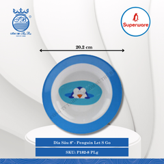 Dĩa Sâu 8" Hoa Văn Trẻ Em Penguin Let S Go Ø: 20.2cm Cao: 3.2cm Superware Nhựa P182-8 PLg