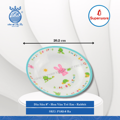 Dĩa Sâu 8" Hoa Văn Trẻ Em Rabbit Ø: 20.2cm Cao: 3.2cm Superware Nhựa P182-8 Ra