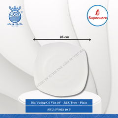 Dĩa Vuông Có Vân J&K Trơn Plain (Nhiều Size) Superware Nhựa