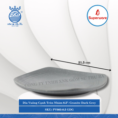 Dĩa Vuông Cạnh Tròn Nhám J&K Nhám Granite Dark Grey (Nhiều Size) Superware Nhựa