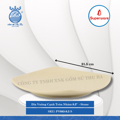 Dĩa Vuông Cạnh Tròn J&K Nhám Stone (Nhiều Size) Superware Nhựa