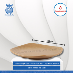 Dĩa Vuông Cạnh Tròn Nhám J&K Nhám Clay Dark Brown (Nhiều Size) Superware Nhựa