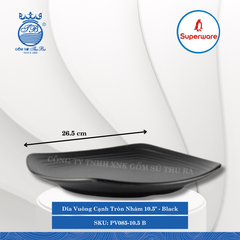 Dĩa Vuông Cạnh Tròn Nhám J&K Nhám Black (Nhiều Size) Superware Nhựa