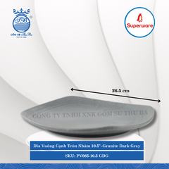 Dĩa Vuông Cạnh Tròn Nhám J&K Nhám Granite Dark Grey (Nhiều Size) Superware Nhựa
