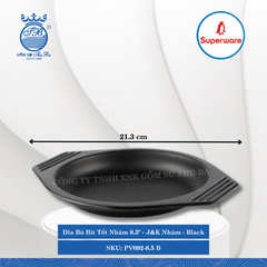 Dĩa Bò Bít Tết Nhám 8.5" J&K Nhám Black (Đen) Dài: 21..3cm Rộng: 17.9cm Cao: 2.5cm Superware Nhựa PV092-8.5 B