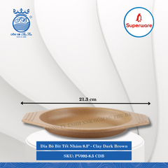Dĩa Bò Bít Tết Nhám 8.5" J&K Nhám Clay Dark Brown (Nâu Đất Đậm) Dài: 21.3cm Rộng: 17.9cm Cao: 2.5cm Superware Nhựa PV092-8.5 CDB