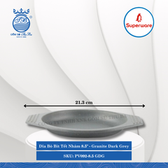 Dĩa Bò Bít Tết Nhám 8.5" J&K Nhám Granite Dark Grey (Xám Granite) Dài: 21.3cm Rộng: 17.9cm Cao: 2.5cm Superware Nhựa PV092-8.5 GDG