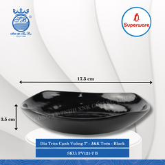 Dĩa Tròn Cạnh Vuông J&K Trơn Black (Nhiều Size) Superware Nhựa