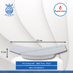 Dĩa Xuồng 6.8" J&K Trơn Plain (Trắng Trơn) Dài: 17cm Rộng: 11.6cm Cao: 3cm Superware Nhựa PV136-6.8 P