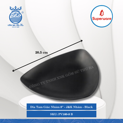 Dĩa Tam Giác Nhám 8'' J&K Nhám Black (Đen) Ø: 20.5cm Cao: 3.5cm Superware Nhựa PV160-8 B