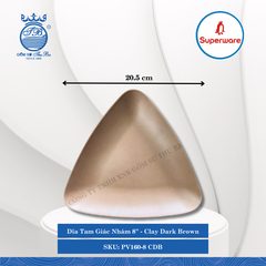 Dĩa Tam Giác Nhám 8'' J&K Nhám Clay Dark Brown (Nâu Đất Đậm) Dài: 20.5cm Rộng: 20.5cm Cao: 3.5cm Superware Nhựa PV160-8 CDB