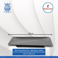 Dĩa Vuông Nhám J&K Nhám Black (Nhiều Size) Superware Nhựa