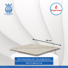 Dĩa Vuông Nhám J&K Nhám Clay Light Brown (Nhiều Size) Superware Nhựa