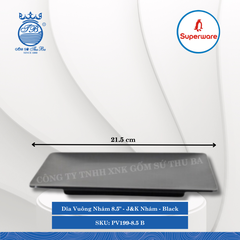 Dĩa Vuông Nhám J&K Nhám Black (Nhiều Size) Superware Nhựa