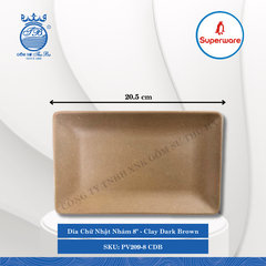 Dĩa Chữ Nhật Nhám J&K Nhám Clay Dark Brown (Nhiều Size) Superware Nhựa