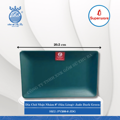 Dĩa Chữ Nhật Nhám (Sâu Lòng) J&K Nhám Jade Dark Green (Nhiều Size) Superware Nhựa
