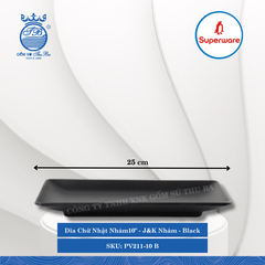 Dĩa Chữ Nhật Nhám J&K Nhám Đen (Nhiều Size) Superware Nhựa