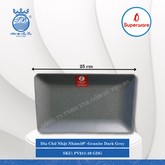 Dĩa Chữ Nhật Nhám J&K Nhám Granite Dark Grey (Nhiều Size) Superware Nhựa