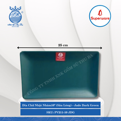 Dĩa Chữ Nhật Nhám (Sâu Lòng) J&K Nhám Jade Dark Green (Nhiều Size) Superware Nhựa