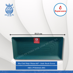 Dĩa Chữ Nhật Nhám Có Vân J&K Nhám Jade Dark Green (Nhiều Size) Superware Nhựa